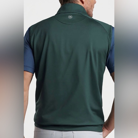 Peter Millar Balsam Green Forge Performance Quarter-Zip Vest Golf Green Blue - Picture 5 of 6